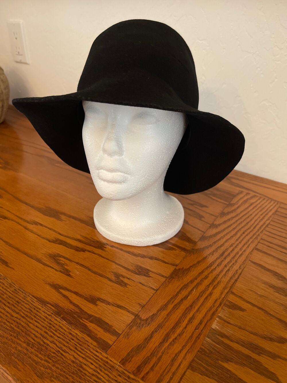 Michael Stars adjustable Black Wool Felt Floppy Hat Boho Festival